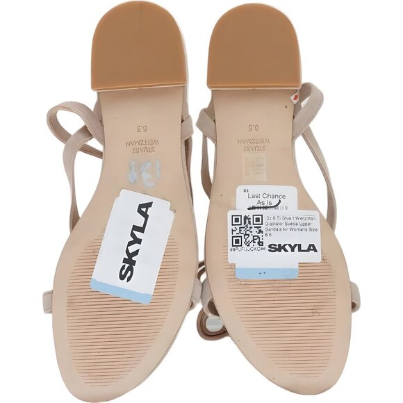 Stuart Weitzman Gladiator Suede Sandals for Women Beige Size 6.5 - Picture 6 of 6